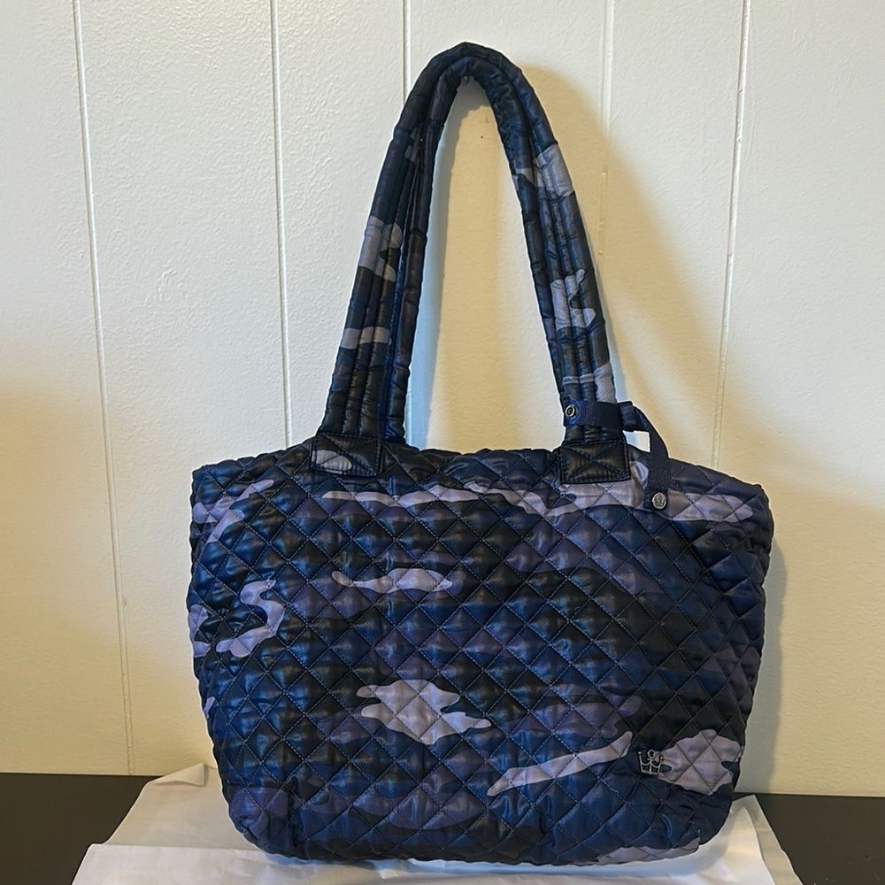 OLIVER THOMAS Wingwoman Large Tote Bag Blue Camo Travel Luggage Purse